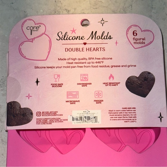 The Core Kitchen Twin Hearts Silicone Baking Mold - Picture 2 of 4